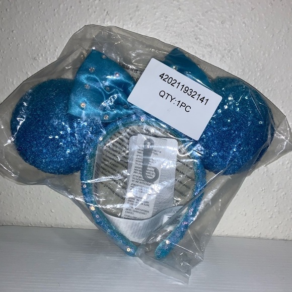 Minnie Mouse Sequin Ear Headband for Adults – Aqua - Picture 5 of 5
